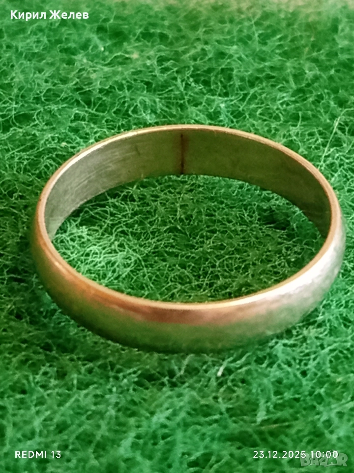 Сребърен пръстен тип халка майсторска ръчна изработка 52366, снимка 1