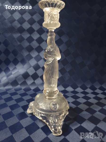 Кристален  свещник с религиозни мотиви, снимка 1