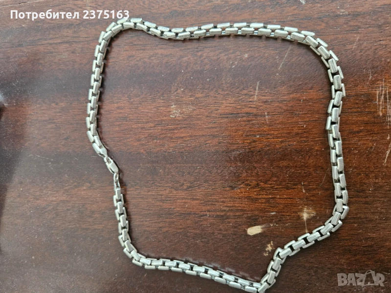 Сребърен мъжки синджир  , снимка 1