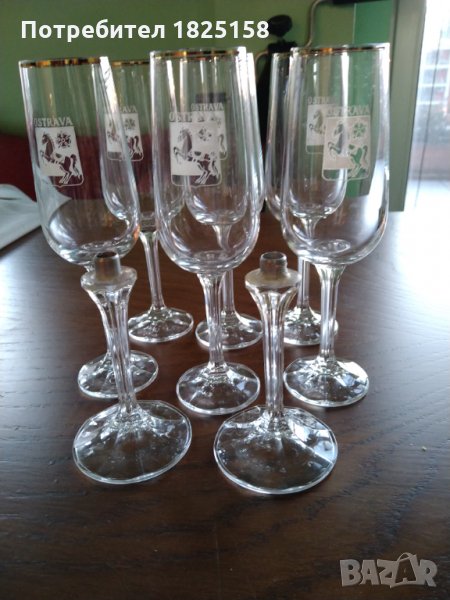 Кристален сервиз за шампанско или аперитив с два свещника., снимка 1