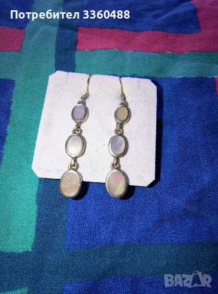 сребърни обеци с седеф, снимка 1