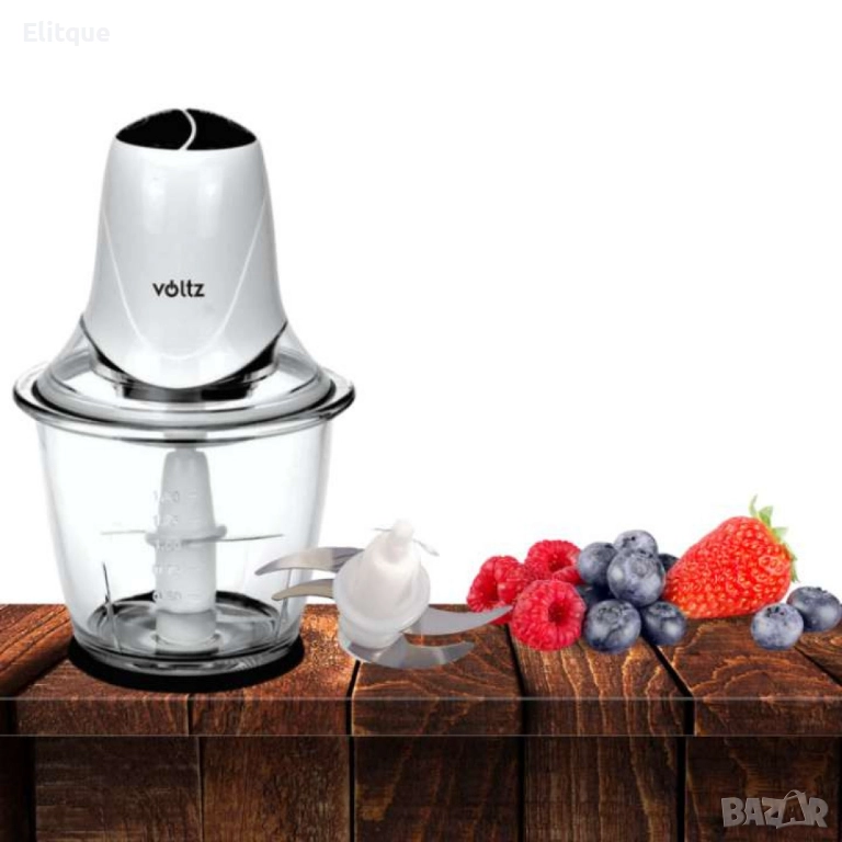 Чопър , 300W/1.5л., 2степени, стъклена купа, бял, снимка 1