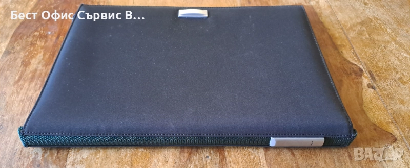 папка луксозна за документи черен с тъмно зелено с цип Марксман Marksman А4, снимка 1