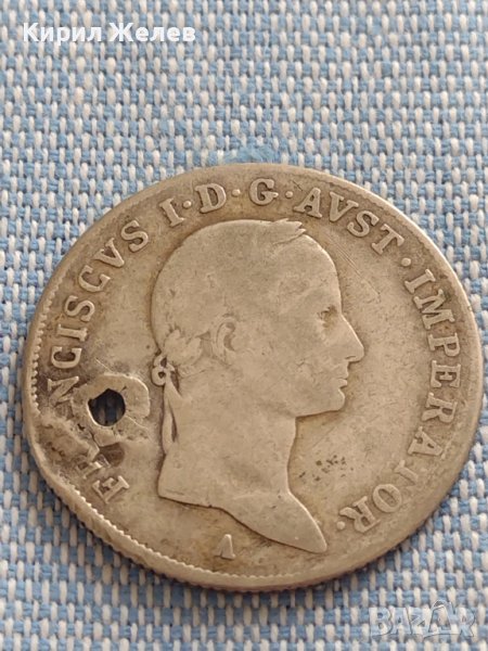 Сребърна монета 20 кройцера 1831г. Франц първи Виена Австрийска империя 12231, снимка 1