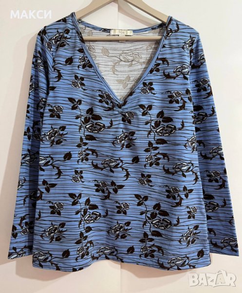 Макси много мека и силно еластична блуза в модерен флорален десен, снимка 1