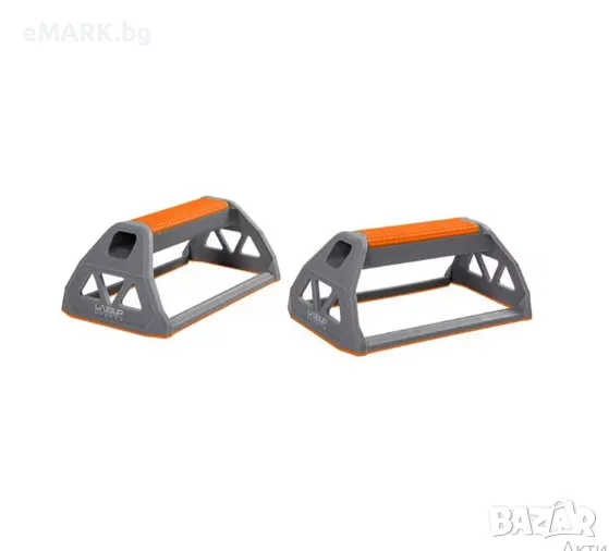 Комплект от 2 броя дръжки за лицеви опори в цвят Черен/Оранжев за аеробика или фитнес, снимка 1