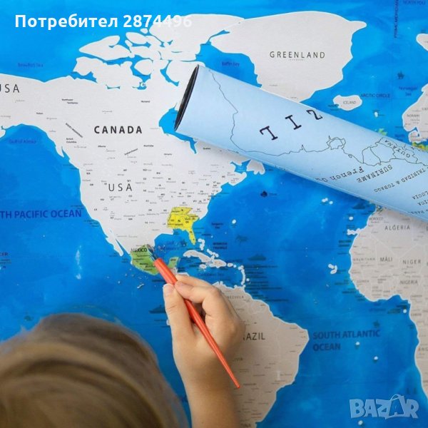 2031 Скреч карта на света OCEAN, снимка 1