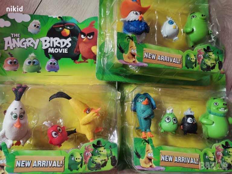 3 4 бр сет Angry Birds енгри бърдс пластмасови PVC фигурки топери за игра украса торта, снимка 1