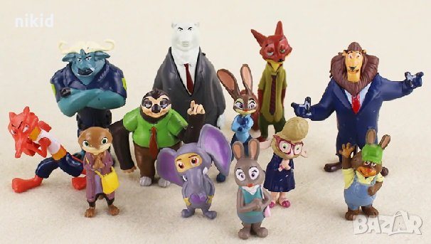 Zoopolis Rubbery 12 бр Зоотопия Зоотрополис Zootropolis Zootopia PVC пластмасови играчки ...