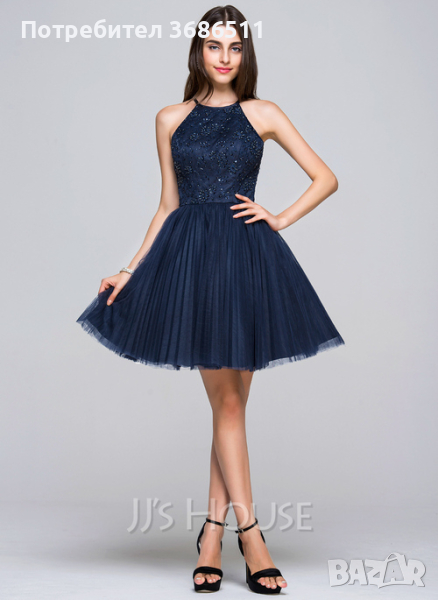 Тъмно синя рокля , снимка 1