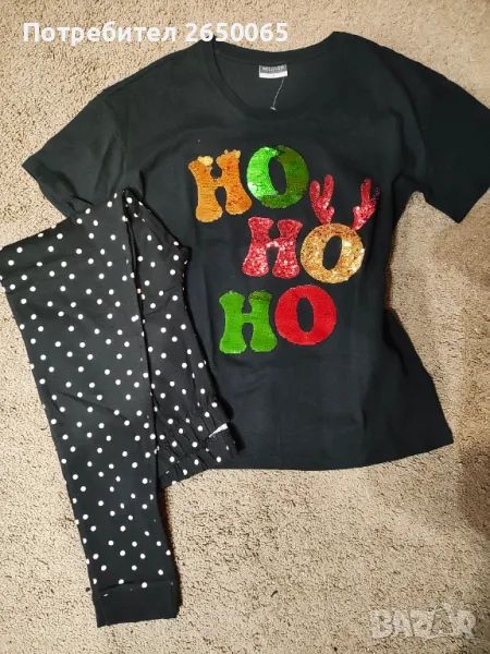 Ново! Коледна дамска пижама 💯% памук! S/M, снимка 1