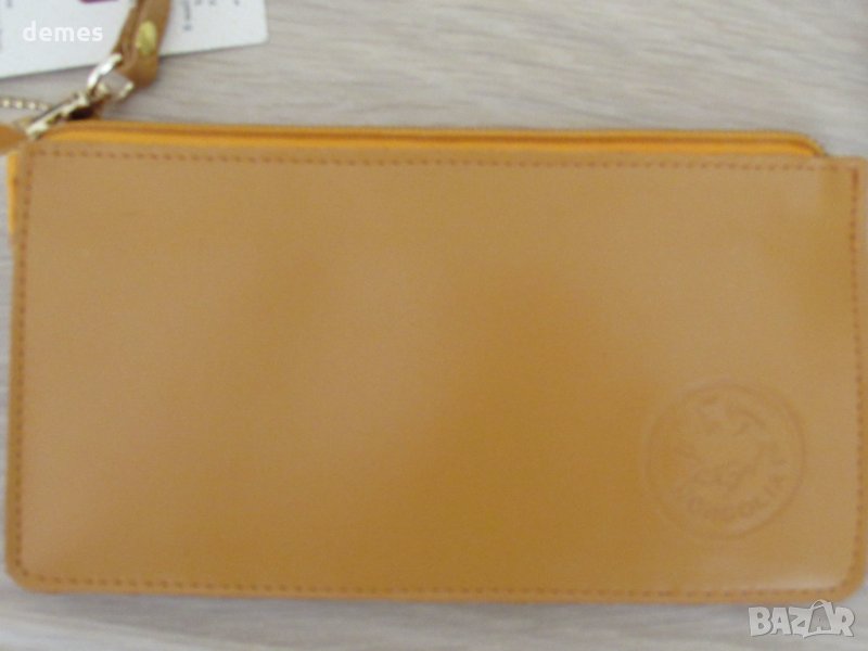 Дамско портмоне от естествена кожа-св. кафяво,нов,Монголия, снимка 1