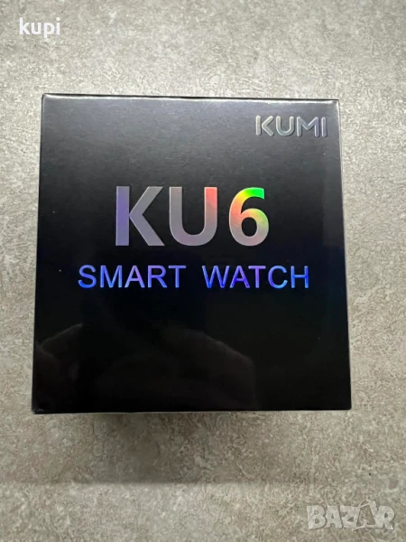 Смарт часовник KU6, Kumi, пластмаса/силикон, Android/iOS, черен, снимка 1