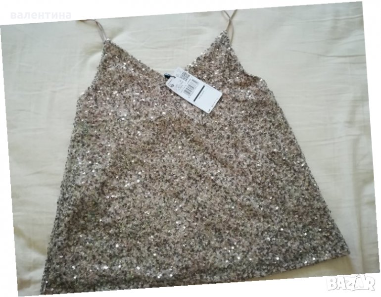 Блестящ дамски топ Mango, снимка 1