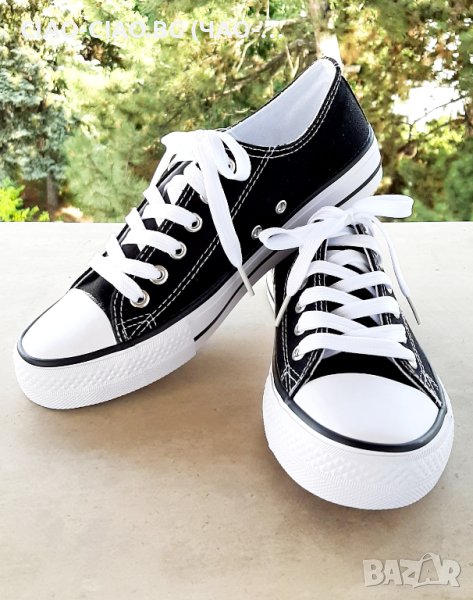 №36-41, Черни текстилни кецове, Унисекс модел, снимка 1