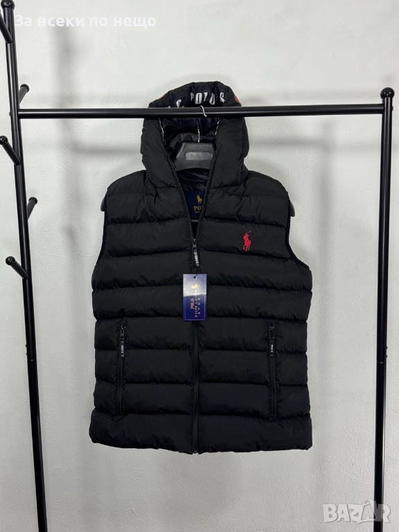 Polo Ralph Lauren Мъжки Черен Елек С Бродирано Лого И С Качулка🔝Мъжка Грейка Код V.B.80, снимка 1