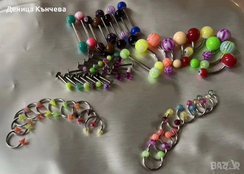 Обеци пиърсинг за език пъп, снимка 1