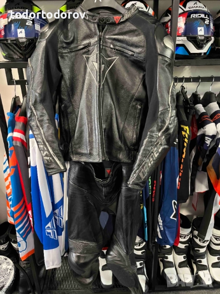 Кожен мото екип DAINESE D-TEC,размер 54-2 ,2части,гърбица протектори, снимка 1