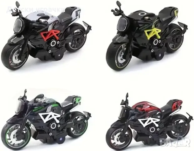 Метален мотор 1:14 Pull Back мотоциклет