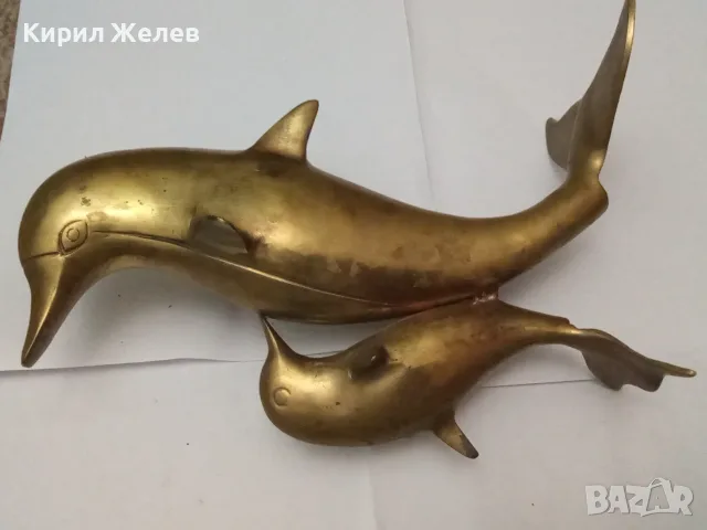 Стара бронзова статуетка делфини голяма 44488, снимка 7 - Статуетки - 56510056