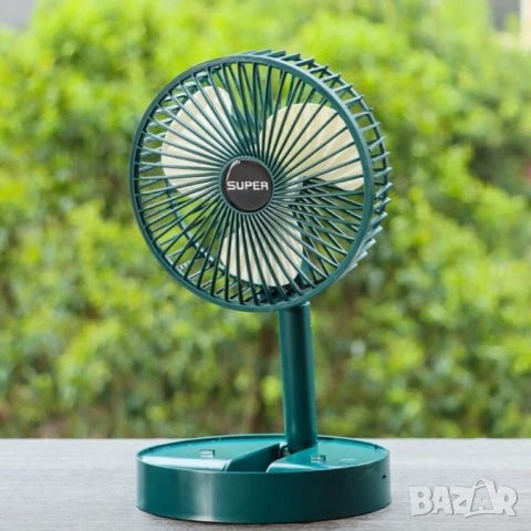 Преносим сгъваем настолен вентилатор с USB зареждане и акумулаторна батерия, снимка 4 - Вентилатори - 50960337