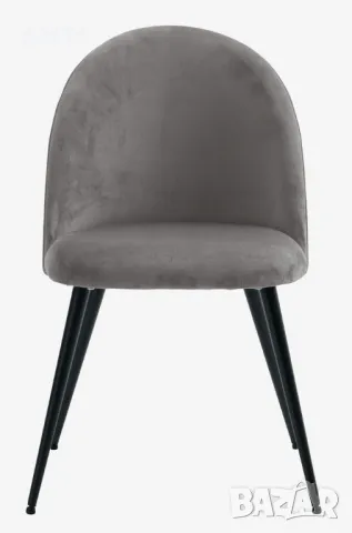 Кухненски стол KOKKEDAL сиво кадифе/черно 4 броя