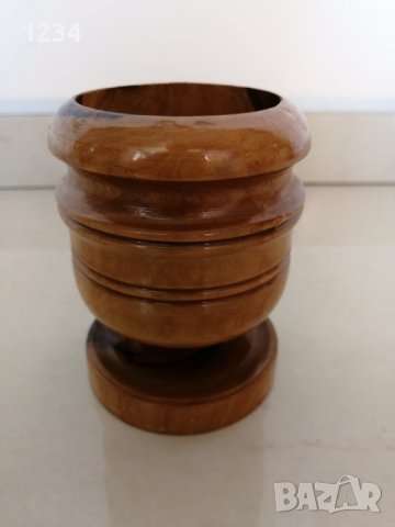 Дървена чаша 8 см h 10.5 см. , снимка 3 - Други стоки за дома - 37491102