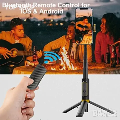 Нов Статив селфи стик с дистанционно за телефон iPhone Android снимки, снимка 8 - Селфи стикове, аксесоари - 49604562