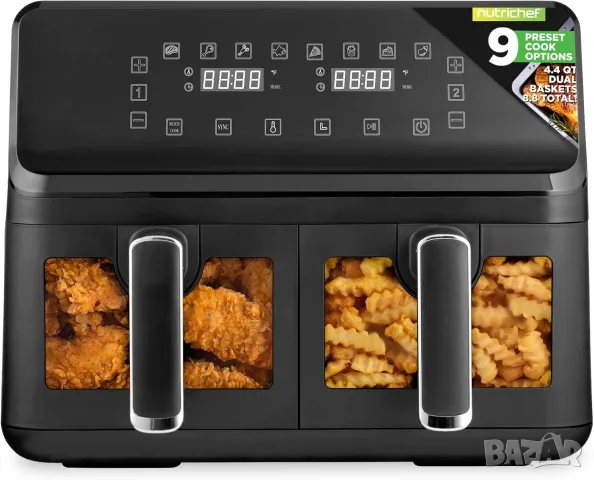 Фритюрник с горещ въздух NutriChef XL 8,3 л, 2 кошници