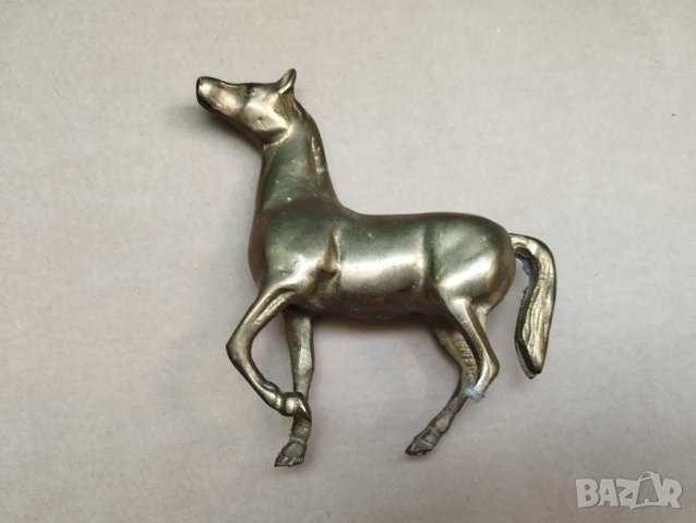 месингова статуетка-кон, снимка 1 - Антикварни и старинни предмети - 42110388