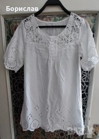 Плажна бяла рокля , снимка 1