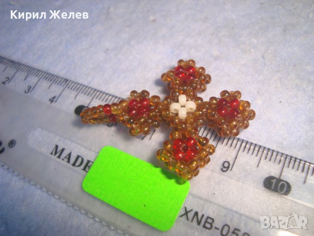 СТАРО РЪЧНО ИЗПЛЕТЕНО МЪНИСТЕНО РЕТРО-АРТ КРЪСТЧЕ РЯДКА МАЙСТОРСКА ИЗРАБОТКА 24321, снимка 10 - Антикварни и старинни предмети - 36954149