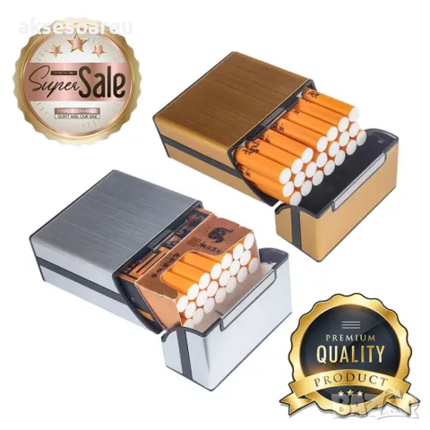 Нова метална кутия табакера с магнитен капак за 80 мм стандартни цигари модна стилна и красива , снимка 2 - Табакери - 50233757