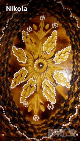 Декоративна дървена купа или чиния ръчно направена 38см / 27см, снимка 2 - Други - 34545504