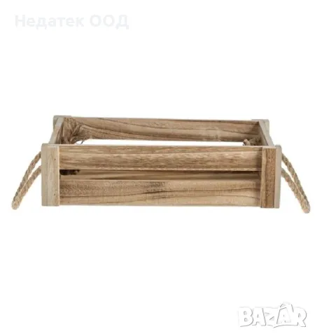 Декоративна дървена кошница, Кафяв, 31x20x7см, снимка 3 - Декорация за дома - 48687928
