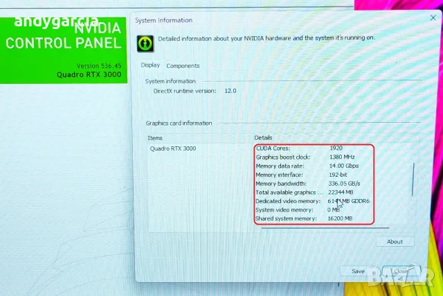  DELL Precision 7750/Core i7-10750H/NVidia RTX 3000/16GB RAM/256GB SSD/17.3 Full HD IPS 100% DCIP-3, снимка 16 - Лаптопи за работа - 56208813