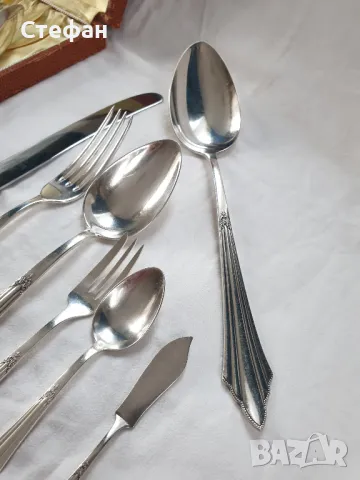 Комплект посребрени прибори, снимка 8 - Антикварни и старинни предмети - 50287815