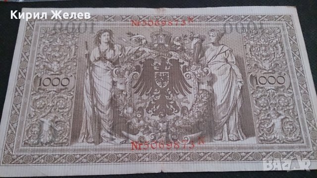 Банкнота 1000 райх марки 1910год. - 14714, снимка 6 - Нумизматика и бонистика - 29089380