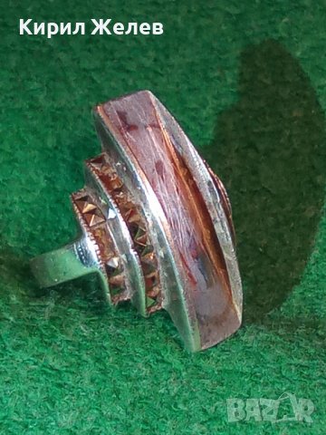 СТАР СРЕБЪРЕН АРТ ПРЪСТЕН СРЕБРО 925 с МАРКАЗИТИ 27560