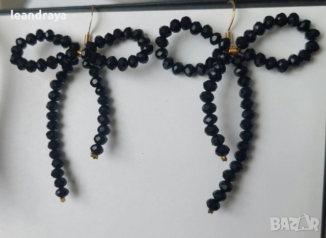 Обеци панделки черни