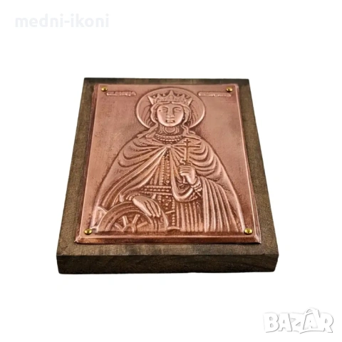 МЕДНА ИКОНА ЗА ЗАЩИТА СВЕТА ЕКАТЕРИНА, снимка 3 - Икони - 54304693