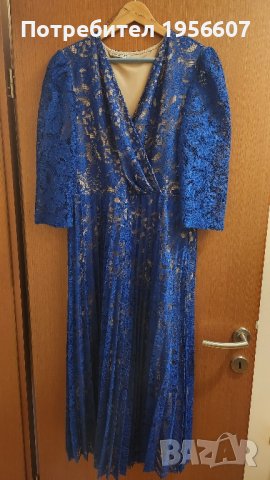 Синя дантелена рокля, снимка 1 - Рокли - 42746925