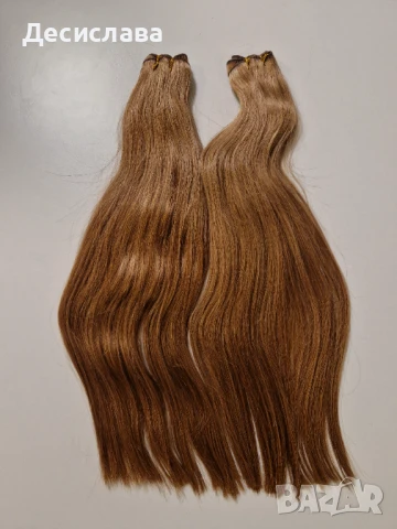 Естествена лукс кафява коса, много гъста с плътни крайща! Подходяща за трайно поставяне!