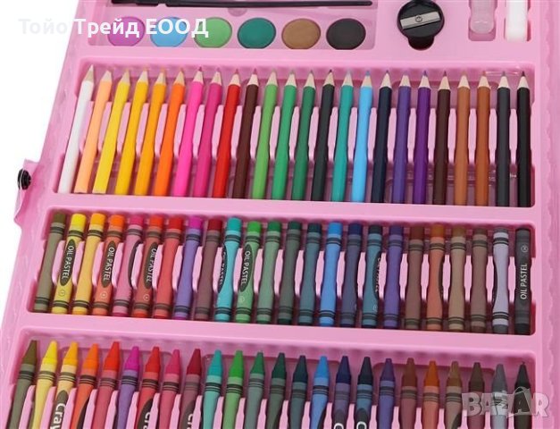 Комплект за рисуване, в куфар, 168 бр., розов, снимка 6 - Рисуване и оцветяване - 34394749