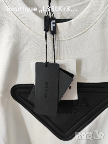 Бяла тениска Prada, снимка 4 - Тениски - 51316218