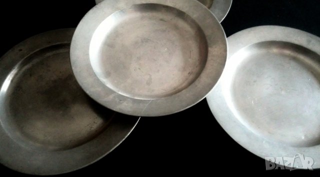 Викториански метални чинии -Zinn, снимка 6 - Антикварни и старинни предмети - 37303835
