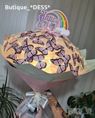 Луксозни,ръчно изработени светещи букети "DESS"💝 ✨️🦋, снимка 15 - Други - 48545772
