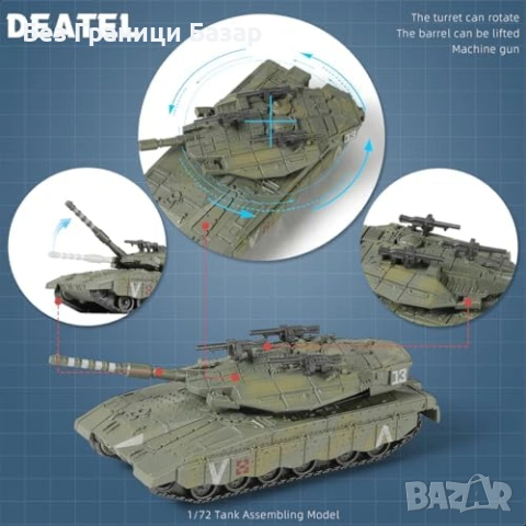 Нов Модел танк Merkava 1:72 бърз монтаж колекционерски комплект за подарък и колекция, снимка 3 - Други - 54226599