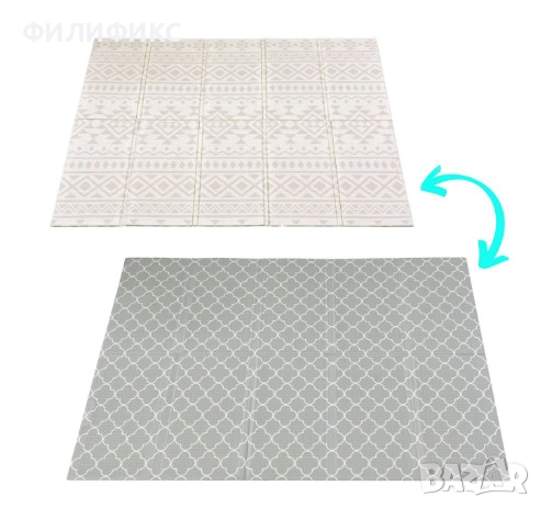 Сгъваемо двустранно меко килимче 197x147x1см, снимка 3 - Други - 52861654