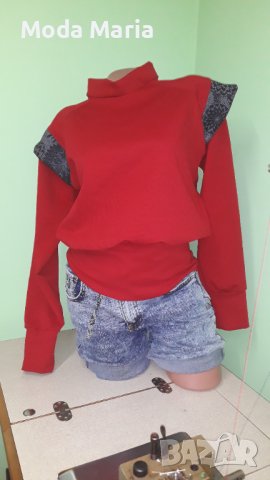 модерна дамска блузка в червен цвят, в три размера, снимка 2 - Други - 42493765